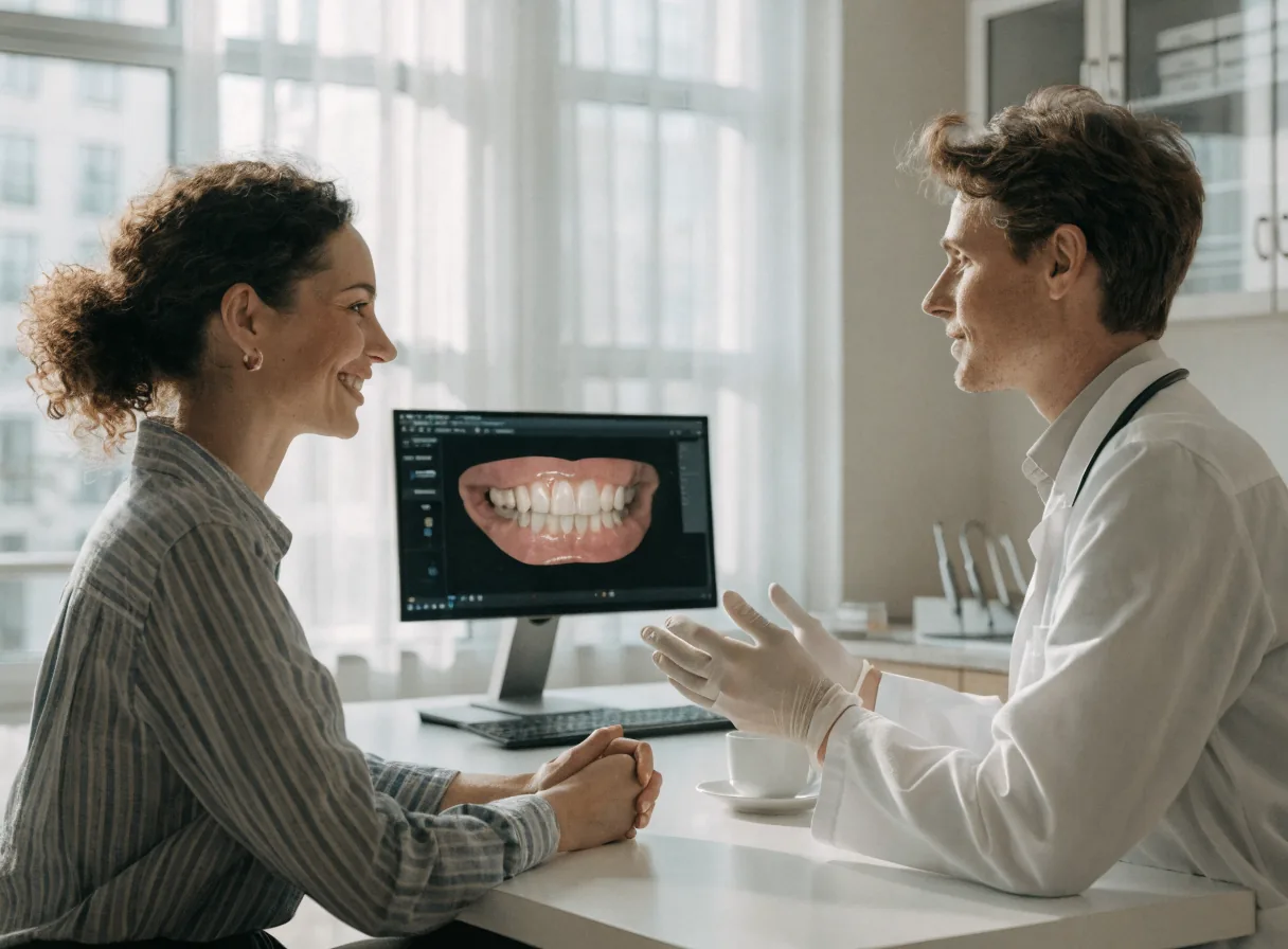 Veneers and smile makeover consultation in a private dental clinic